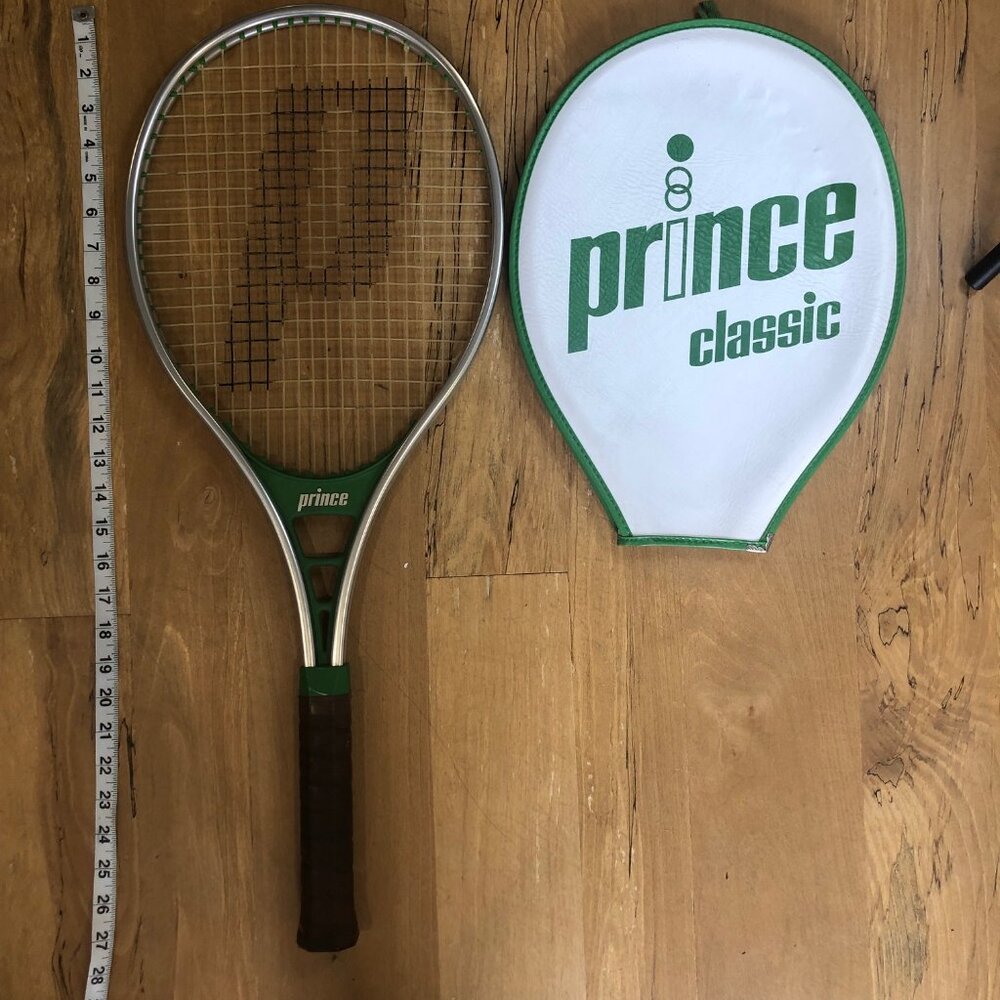 Prince Classic 110 Series Tennis Racquet Leather Grip 4 5/8" Green Cover